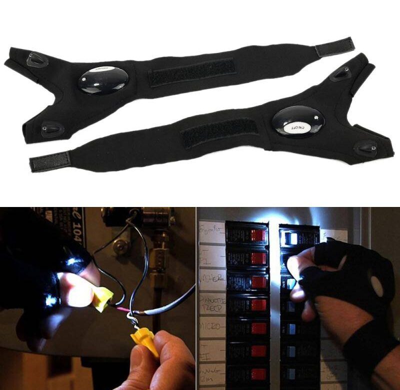 Svítící rukavice, s LED světlem, 2 provedení – 1 ks