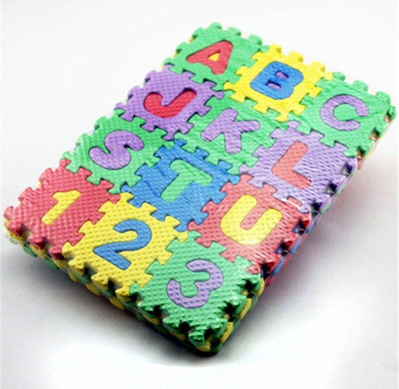 Pěnové puzzle / dětské puzzle na zem – 36 ks v balení (Mix barev)