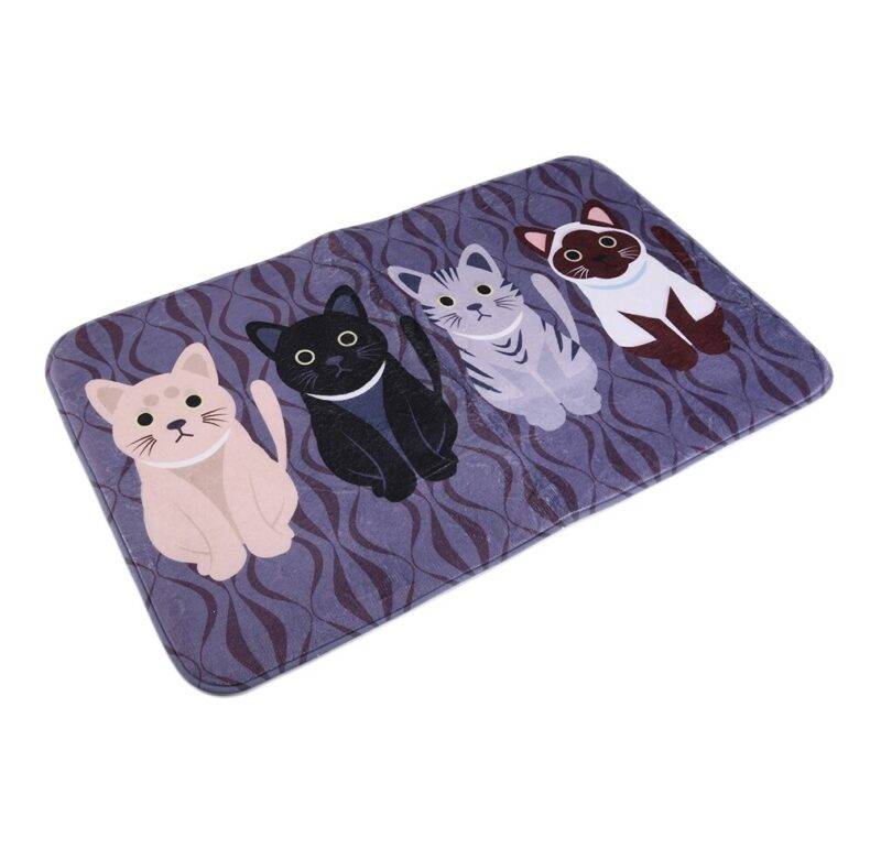 Koberec s kočkou / dekorační koberec – 50 x 80 cm (Černá 50 x 80 cm)
