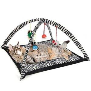 Kočičí pelíšek / hrací podložka pro kočky, styl zebra (Černobílá)