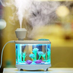 Zvlhčovač vzduchu pro děti / aromalampa – styl akvárium (Modrá)