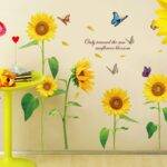 Nálepka na zeď / samolepící dekorace na zeď, slunečnice – 100 x 110 cm (Žlutá)