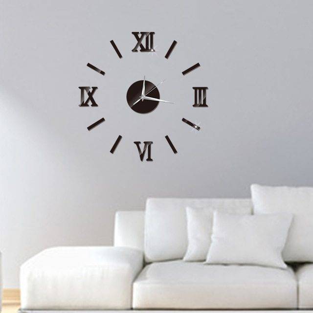 Nástěnné hodiny | nalepovací hodiny na zeď - 4 barvy - černá