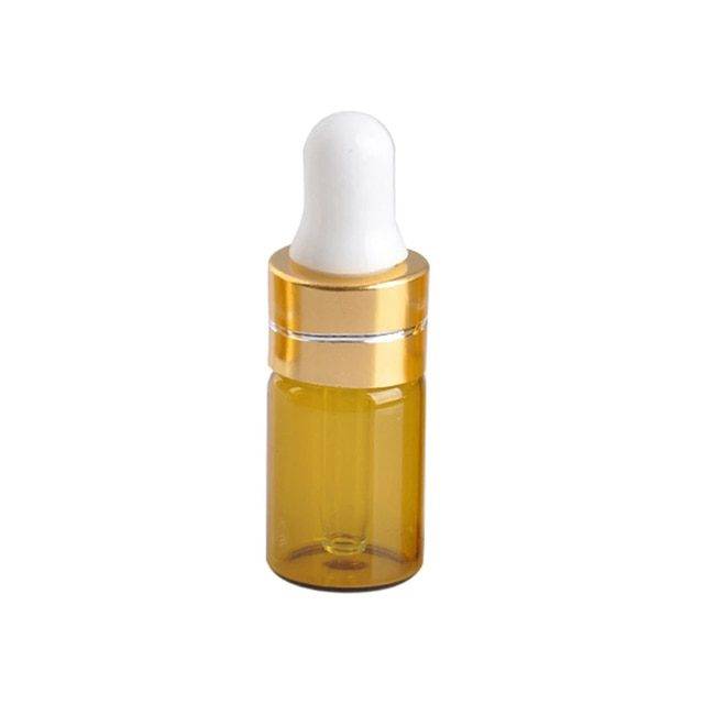 Lahvička na parfém | skleněná lahvička s kapátkem, 3-5 ml - Hnědá, 5ml