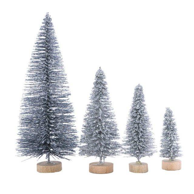 Malý vánoční stromeček | vánoční výzdoba, na stůl - 5 kusů - více variant - Stříbrný, 5cm