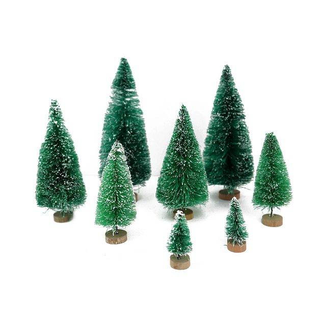 Malý vánoční stromeček | vánoční výzdoba, na stůl - 5 kusů - více variant - Zelená, 6.5cm