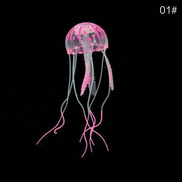 Medúza - dekorace do akvária - více barev - Růžová, 5 x 15 cm