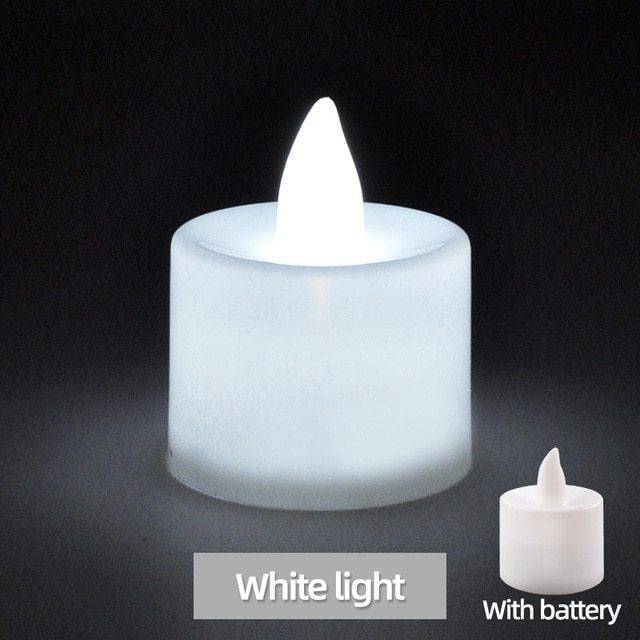 Elektronická LED svíčka / dekorace do bytu - více barev, 6 - 24 kusů - Bílá, 12