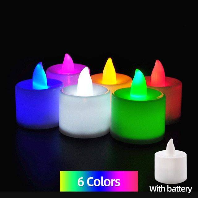 Elektronická LED svíčka | dekorace do bytu - více barev, 6 - 24 kusů - 6 barev, 6