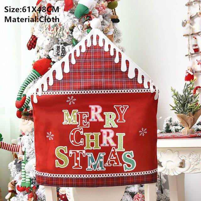 Vánoční potah na židli | vánoční dekorace, styl postavičky, 1 ks - různé motivy - 9