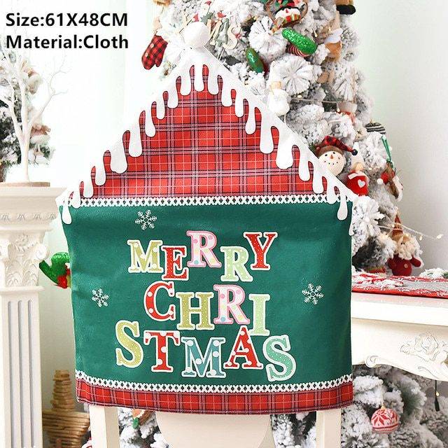 Vánoční potah na židli | vánoční dekorace, styl postavičky, 1 ks - různé motivy - 10