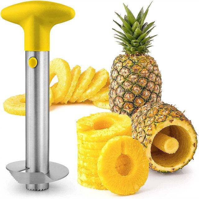 Kráječ na ananas - nerezový - Žlutá