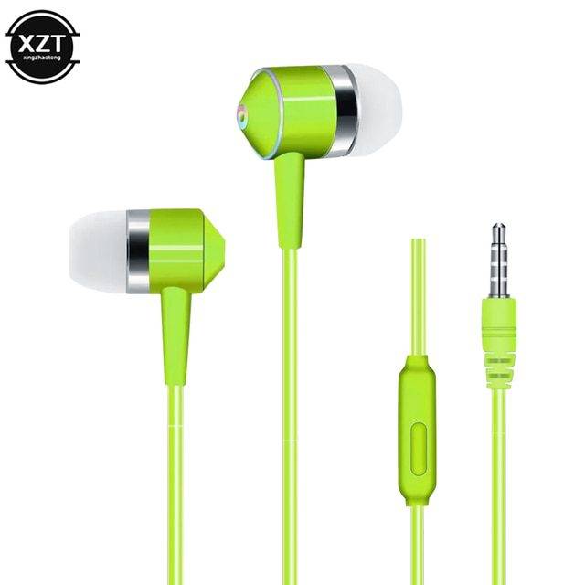 Barevná sluchátka | špuntová sluchátka - 8 barev - Zelená