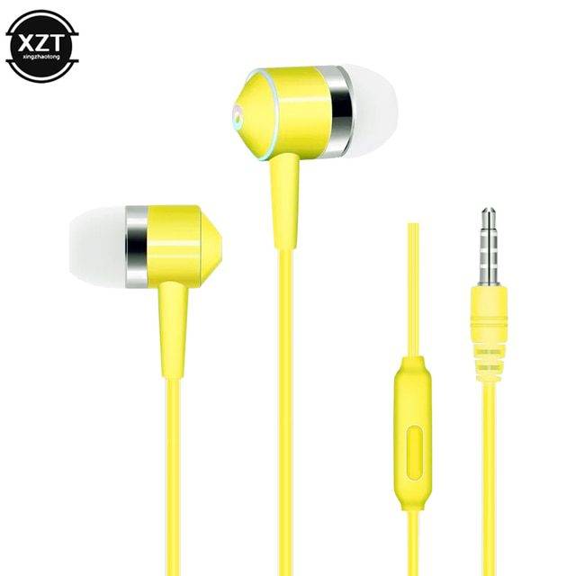 Barevná sluchátka | špuntová sluchátka - 8 barev - Žlutá