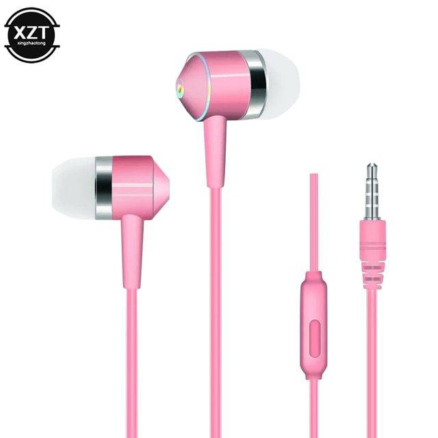 Barevná sluchátka | špuntová sluchátka - 8 barev - Růžová