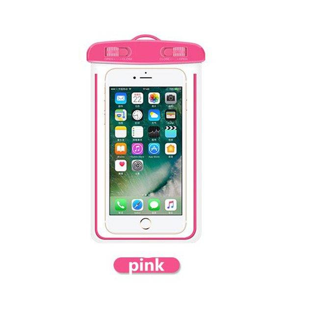 Vodotěsný obal na mobil / vodotěsné pouzdro, pro mobily do 6" - více barev - Růžová