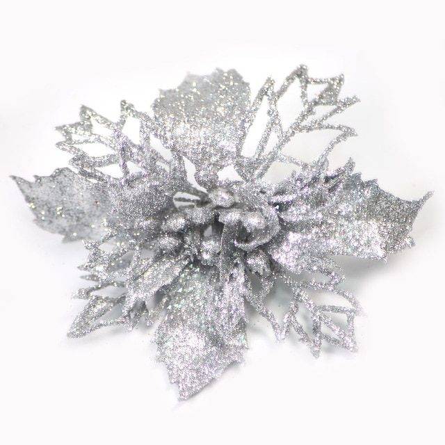 Dekorace na stromeček | vánoční ozdoba, styl vánoční hvězda - Stříbrná