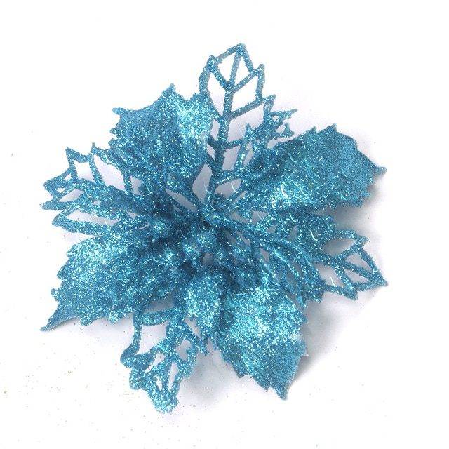 Dekorace na stromeček | vánoční ozdoba, styl vánoční hvězda - Modrá