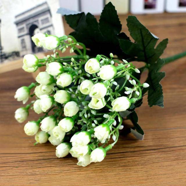Umělá dekorační květina | umělá růže, 36 růží - Bílá, 27cm