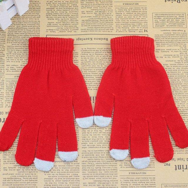 Rukavice zimní | dotykové rukavice - více barev - Červená, Univerzální