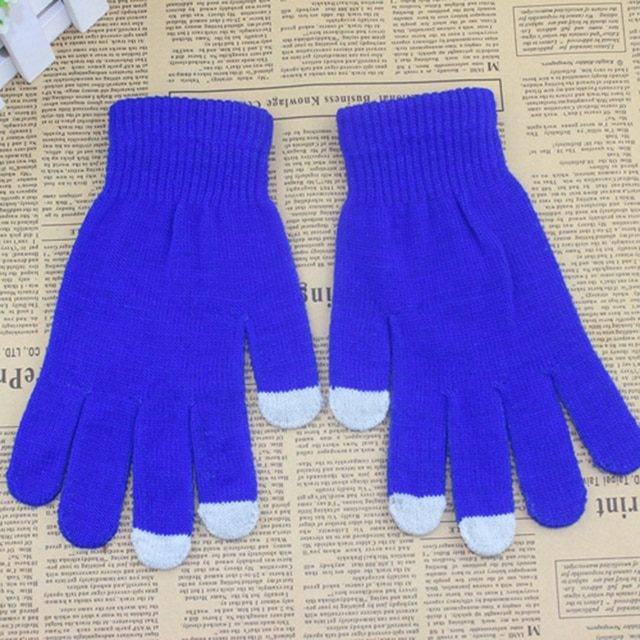 Rukavice zimní | dotykové rukavice - více barev - Královská modrá, Univerzální
