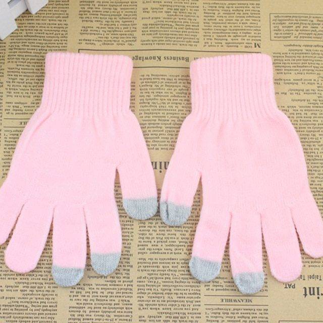 Rukavice zimní | dotykové rukavice - více barev - Růžová, Univerzální