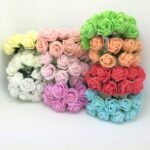 Umělé růžičky s drátkem / květy růží, 144 ks