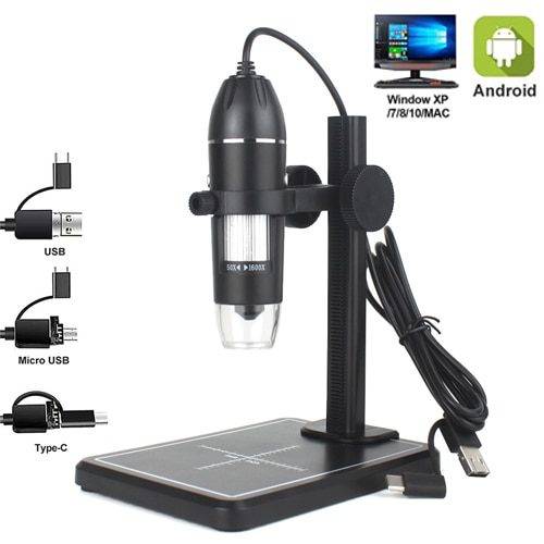 USB digitální Mikroskop pro PC a mobil - Zvedací stojan 3 V 1, 1600X
