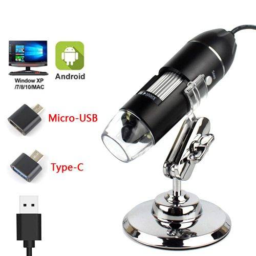 USB digitální Mikroskop pro PC a mobil - USB mini držák, 1600X