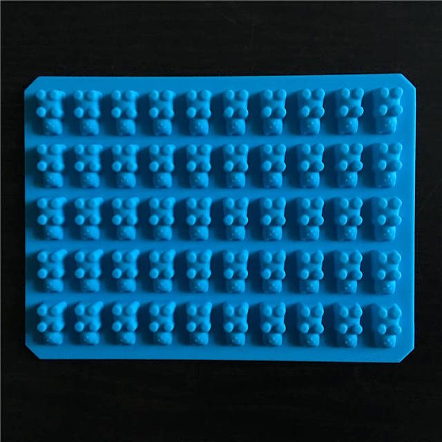 Silikonová forma na čokoládu | forma na pečení, styl gumoví medvídci - na 50 kusů - Modrá