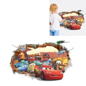 3D dětská tapeta / samolepka na stěnu, styl auta – 50 x 70 cm