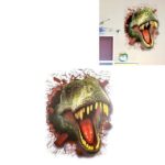3D samolepící dekorace na zeď / nálepka na zeď, dinosaur – 50 x 70 cm