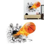 3D samolepka na stěnu / nálepka na zeď, basketbalový míč – 50 x 70 cm