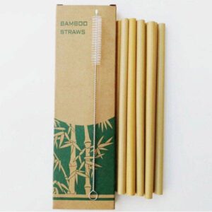 Bambusová brčka / ekologická brčka s kartáčkem, 10 ks