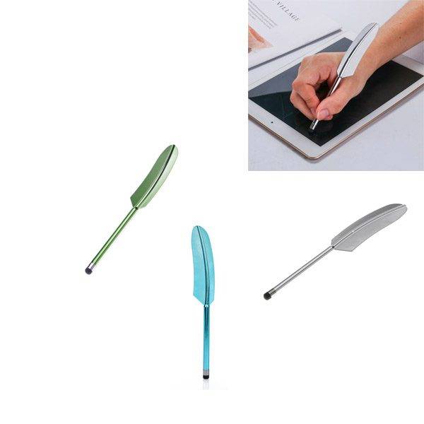 Dotykové pero na mobil / stylus pro tablet, styl pírko – 3 barvy