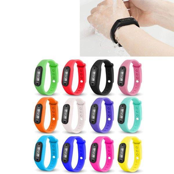 Sportovní hodinky s krokoměrem / silikonové hodinky, unisex – 12 barev