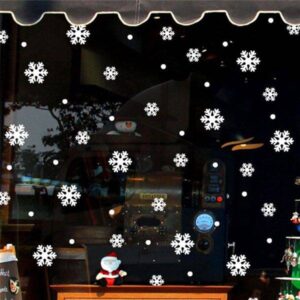 Vánoční nálepky na okno / samolepky vločky, různé velikosti – 39 ks