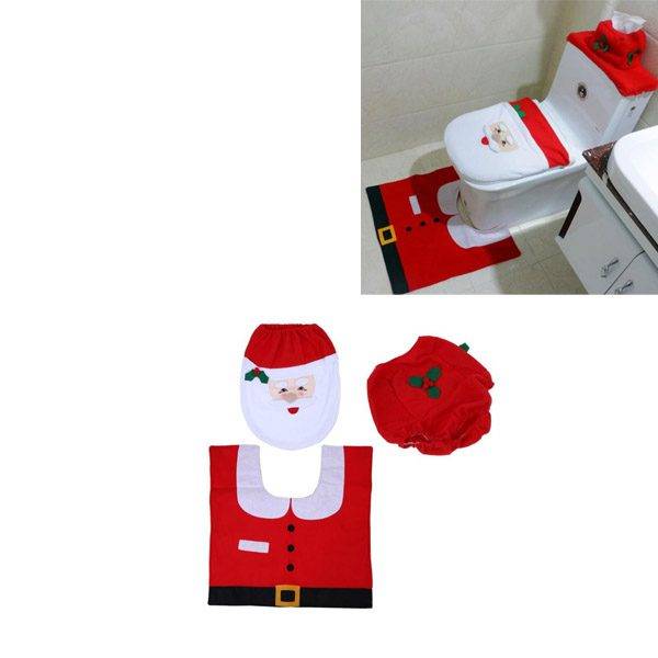 Vánoční předložka na záchod / potah na wc, styl Santa Claus – set