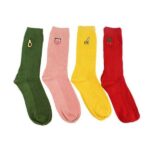 Vysoké ponožky / barevné ponožky, styl ovoce, univerzální velikost – 4 barvy
