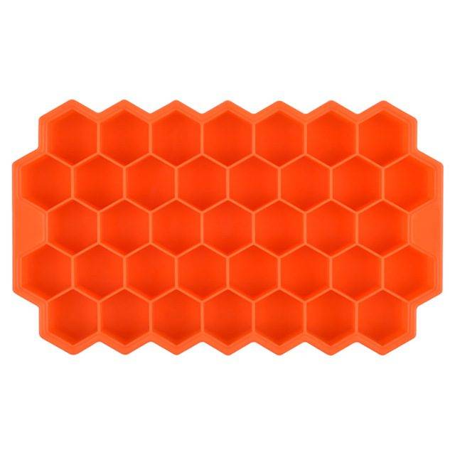 Silikonová forma na led | tvořítko na led, na 37 kostek - Oranžová