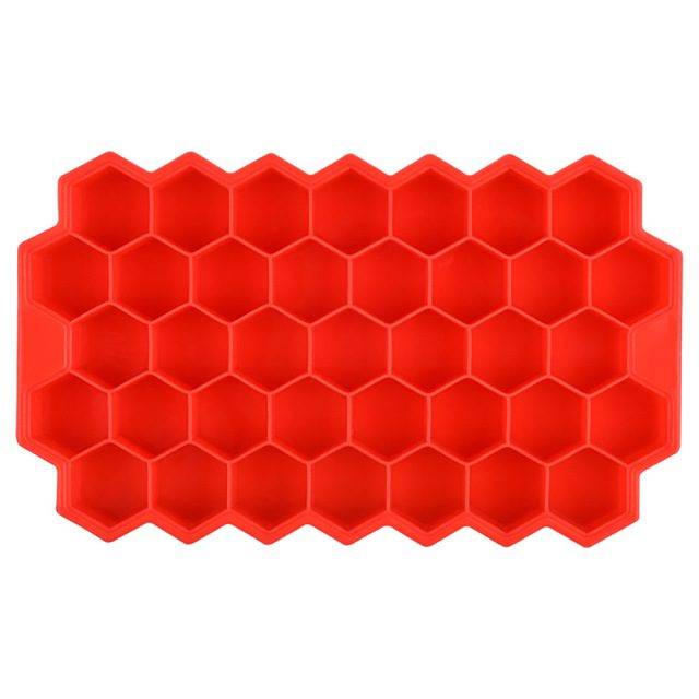 Silikonová forma na led | tvořítko na led, na 37 kostek - Červená