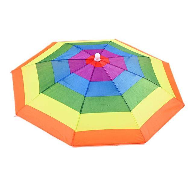 Slunečník | deštník na hlavu - Duhový 2