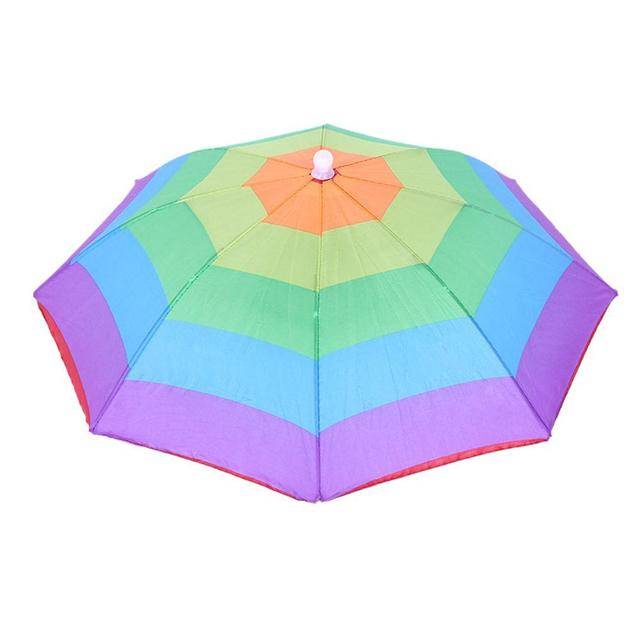 Slunečník | deštník na hlavu - Duhový 4