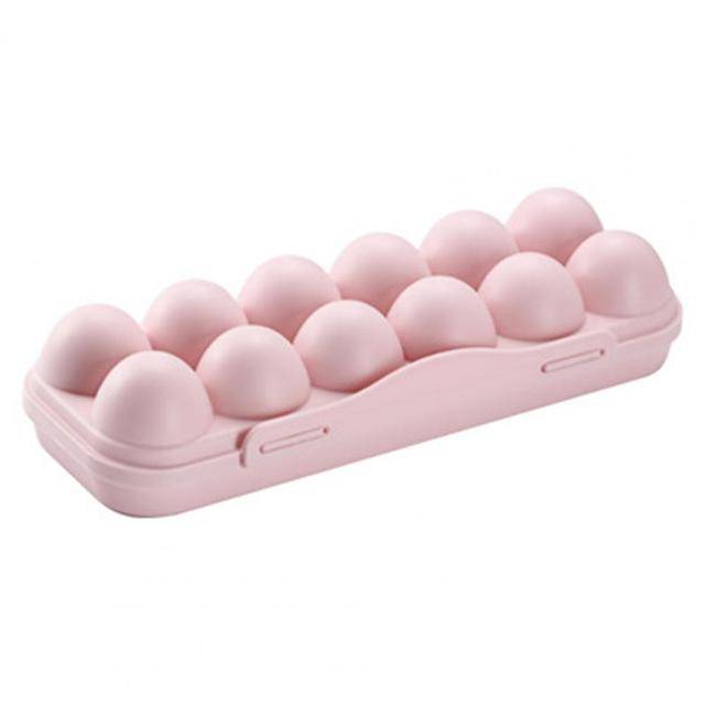 Plastový obal na vejce | box na vajíčka do ledničky - Růžový na 12 vajec