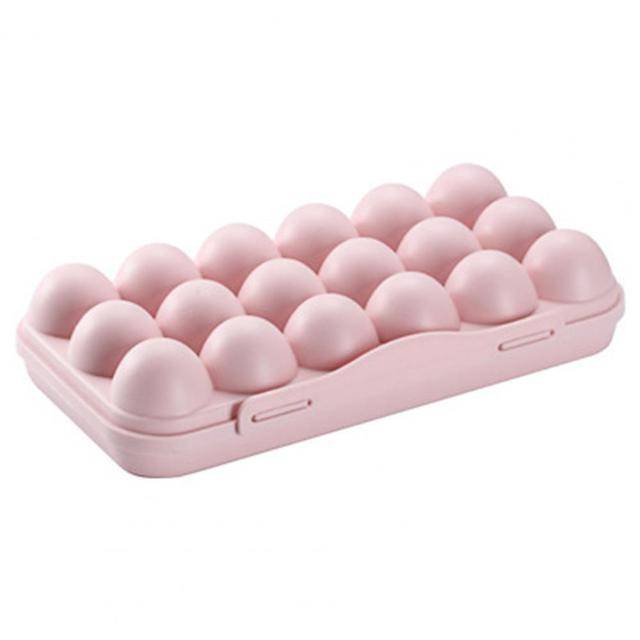 Plastový obal na vejce | box na vajíčka do ledničky - Růžový na 18 vajec