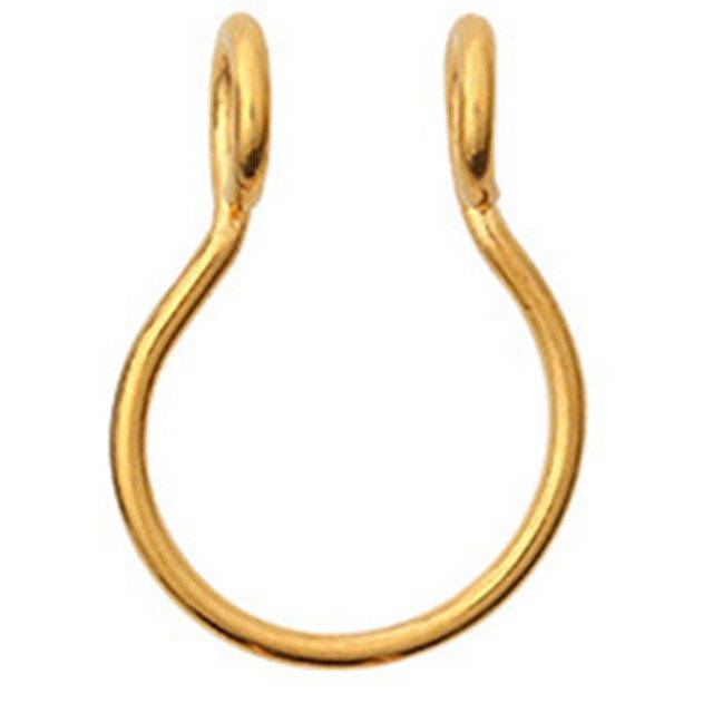 Falešný piercing | septum piercing - Zlatý, 0.8 x 10 mm