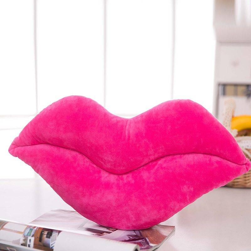 3D polštář | dekorativní polštář, styl rty, 30 cm - Růžový, 30 cm