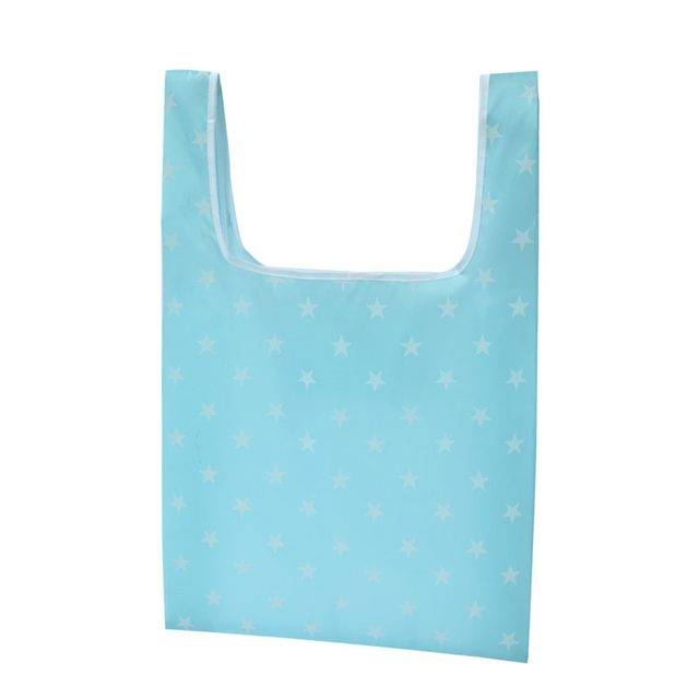 Skládací nákupní taška | ekologická taška na nákup - světle modrá s hvězdičkami