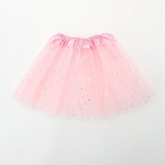 Dětská tylová sukně | tutu sukně s hvězdičkami, univerzální velikost - 6 barev - Růžová
