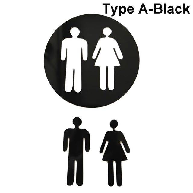 Nálepka na zeď | samolepka na toaletu - dvě černé postavy
